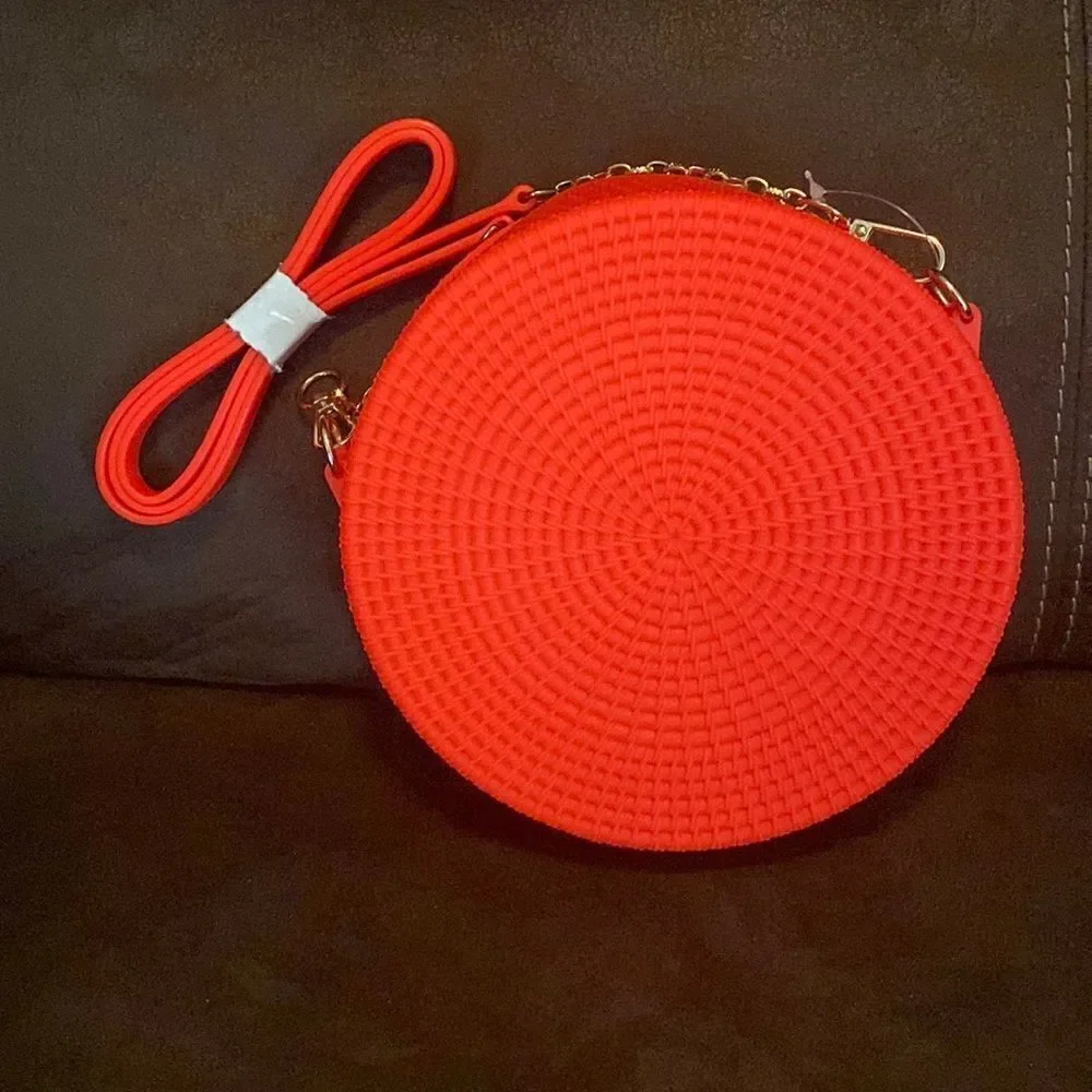 Neon Orange PVC Jelly Crossbody